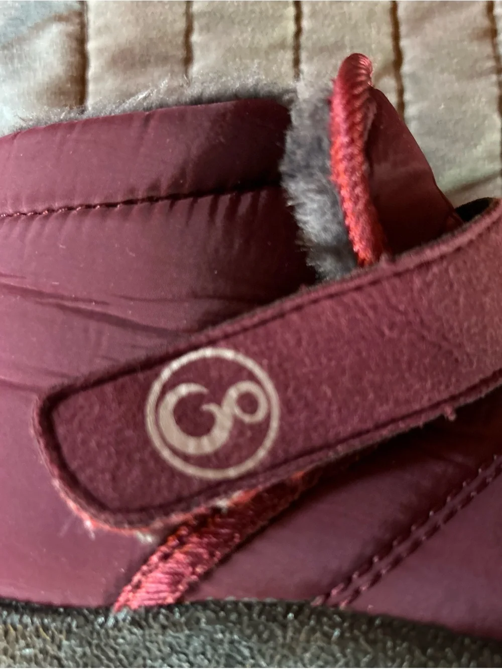 Kids Burgundy Winter Booties - Cozy Lined Slip-On